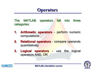 Matlab Logical Oper Fundamentals of matlab programming | PPT