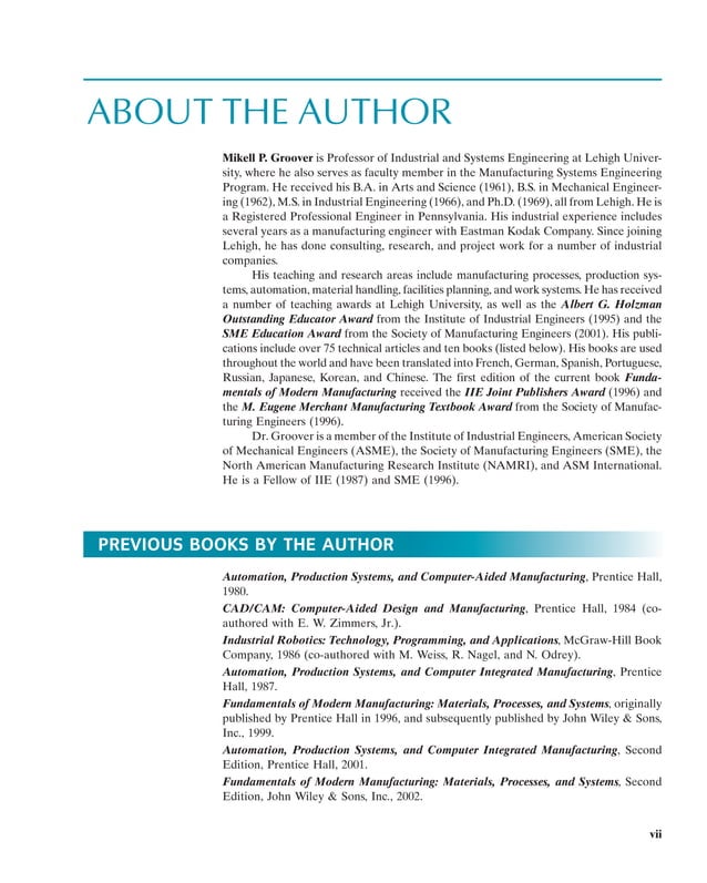 Fundamentals of Modern Manufacturing 4th edition by Groover | PDF