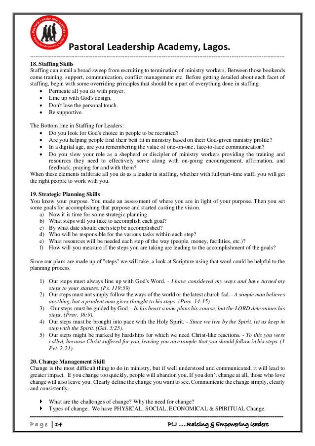 Fundamental Skill Set For Ministry Effectiveness Module