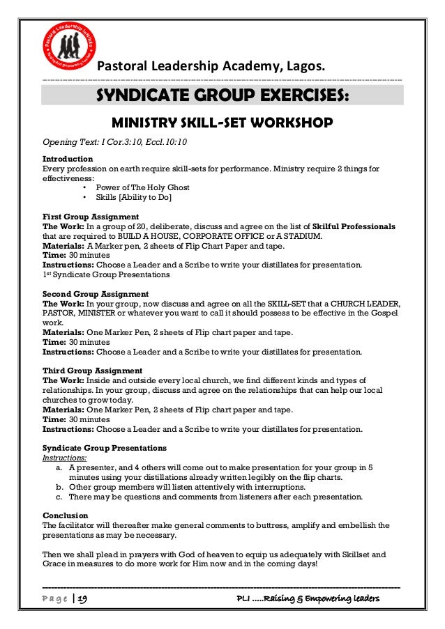 fundamental skill set for ministry effectiveness module list of skill sets