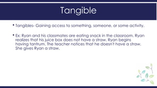 Tangibles Function Aba Example Fundamentals of ABA Strategies to Support Behavior .pptx