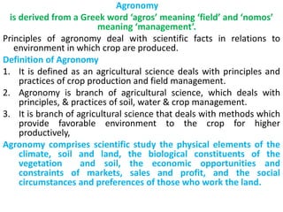 Fundamentals of agronomy part 1 | PPTX