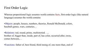 First Order Logic Guide Comprehensive Fundamentals of First-Order Logic in AI | PDF