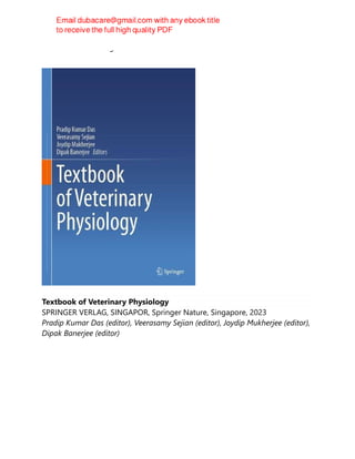 Ibrahim Kahramanoglu
Textbook of Veterinary Physiology
SPRINGER VERLAG, SINGAPOR, Springer Nature, Singapore, 2023
Pradip Kumar Das (editor), Veerasamy Sejian (editor), Joydip Mukherjee (editor),
Dipak Banerjee (editor)
 