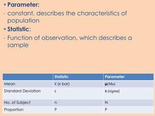 Fundamentals of biostatistics | PPTX
