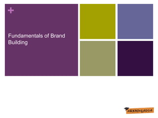 +
Fundamentals of Brand
Building
 