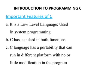 Fundamentals of c language | PPT | Free Download