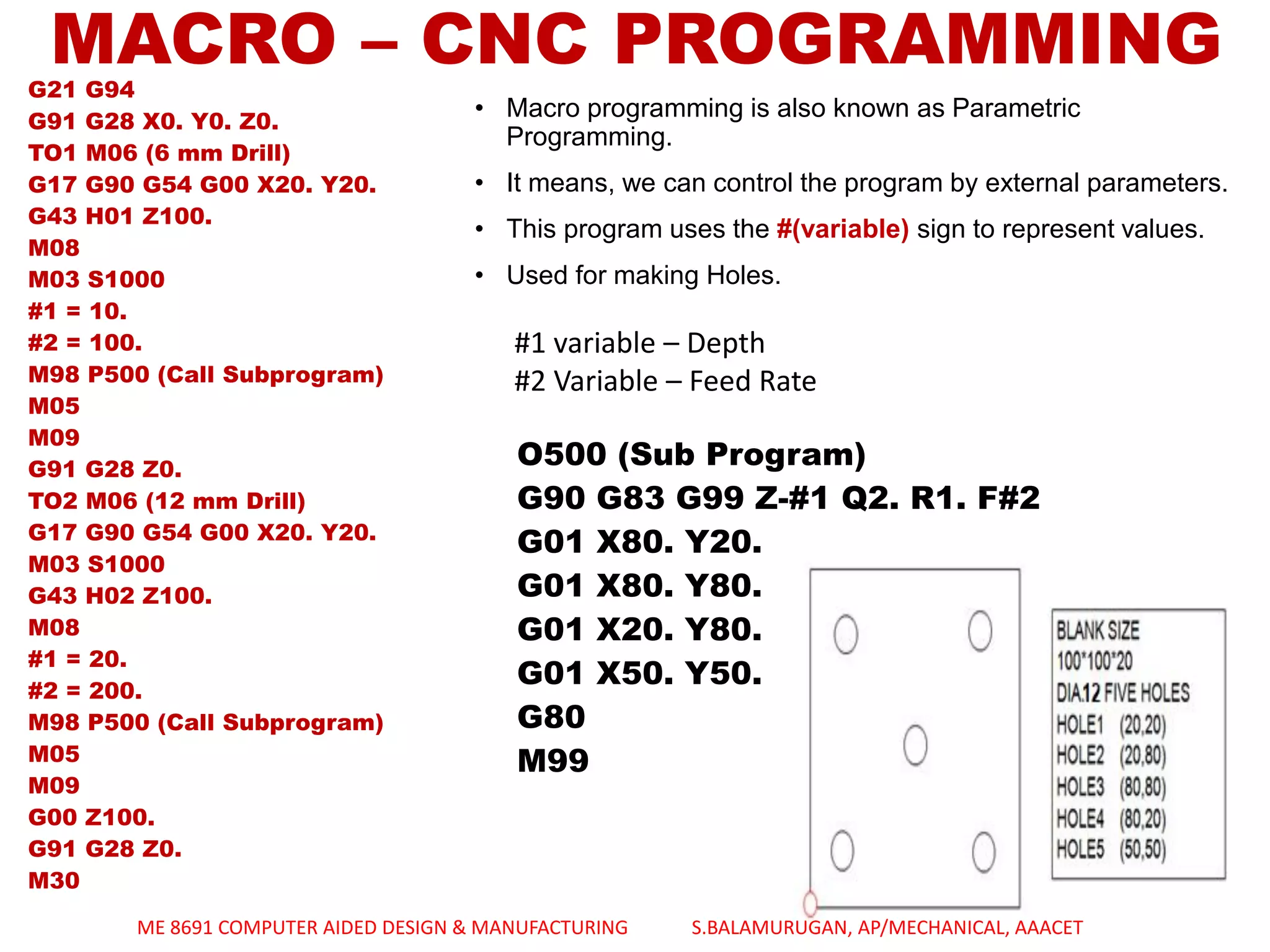 FUNDAMENTALS OF CNC & PART PROGRAMMING - UNIT - 4 CAD&M | PPT