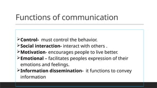 Fundamental of communication pptx lesson | PPTX