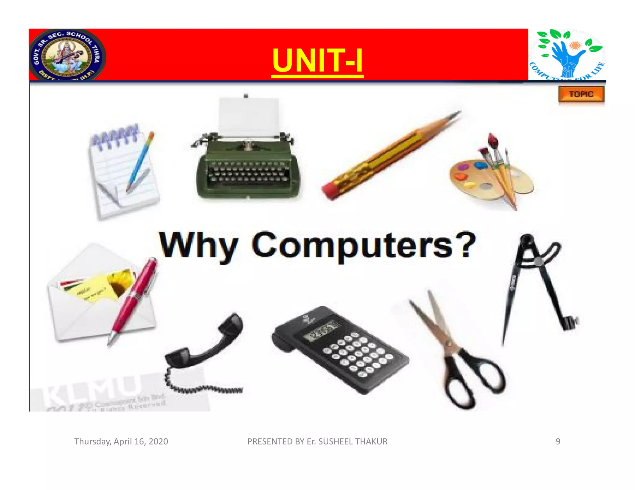 UNITUNIT--II
Thursday, April 16, 2020 PRESENTED BY Er. SUSHEEL THAKUR 9
 