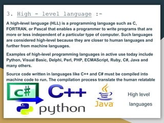 Programming languages.pptx | Programming Languages | Computing