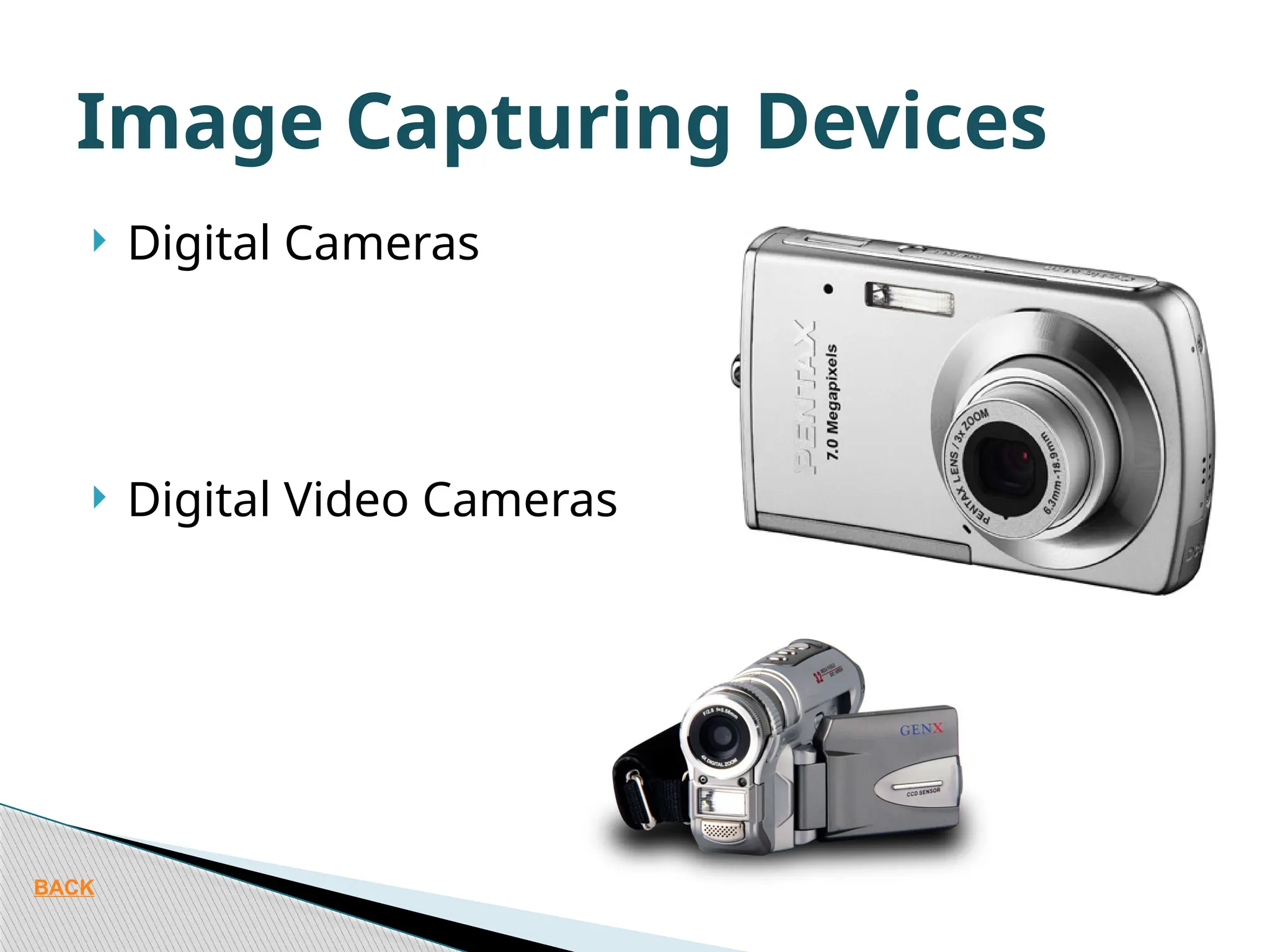  Digital Cameras  Digital Video Cameras Image Capturing Devices BACK 