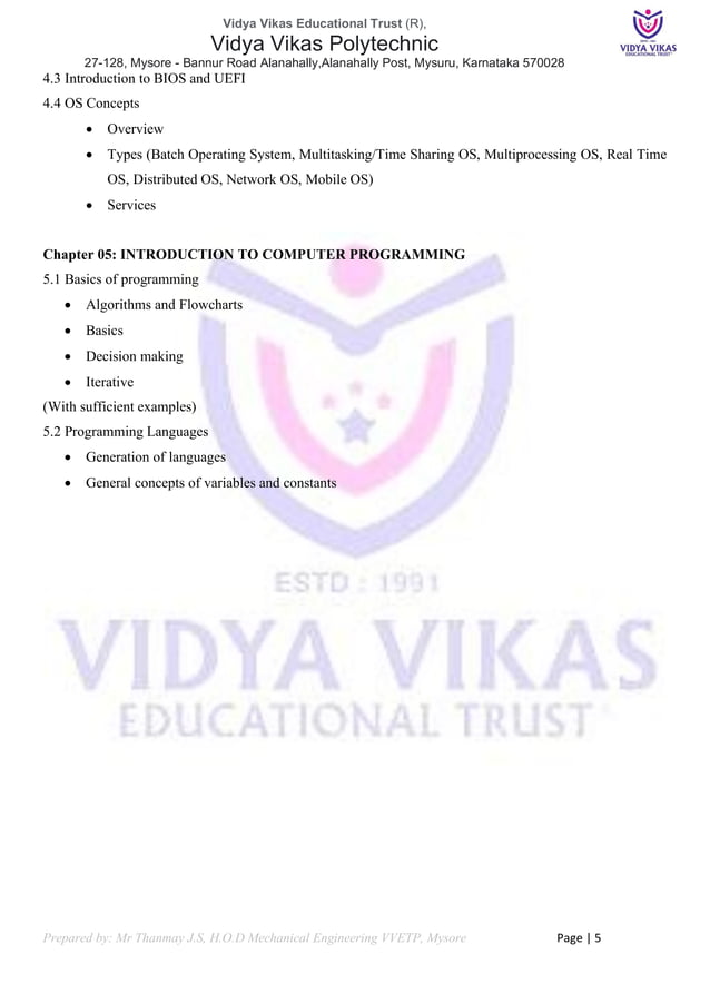 Fundamentals of Computer 20CS11T.pdf | Computing | Technology & Computing