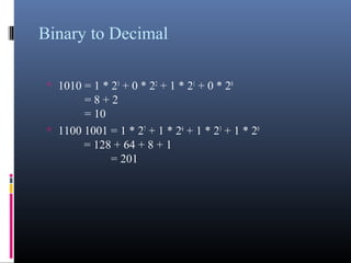 1010 In Binary Fundamentals of Computers | PPT