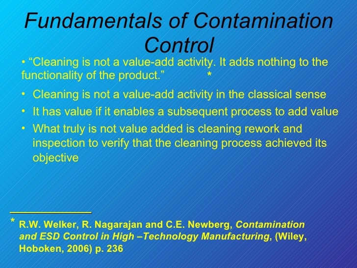 Fundamentals Of Contamination Control