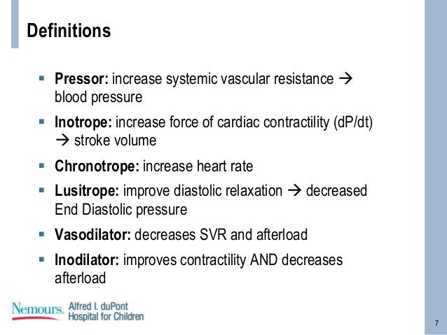 Fundamentals of critical care - vasoactive agents
