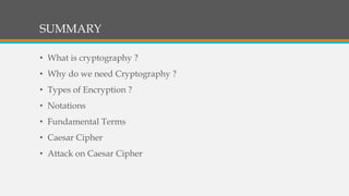 Fundamentals of cryptography workshop | PPT
