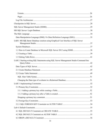Fundamentals of Database Systems Laboratory Manual | PDF