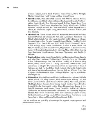 Dennis McLeod, Rahul Patel, Nicholas Roussopoulos, David Stemple,
Michael Stonebraker, Frank Tompa, and Kyu-Young Whang.
■ Second edition. Dan Joraanstad (editor), Rafi Ahmed, Antonio Albano,
David Beech, Jose Blakeley, Panos Chrysanthis, Suzanne Dietrich,Vic Ghor-
padey, Goetz Graefe, Eric Hanson, Junguk L. Kim, Roger King, Vram
Kouramajian, Vijay Kumar, John Lowther, Sanjay Manchanda, Toshimi
Minoura, Inderpal Mumick, Ed Omiecinski, Girish Pathak, Raghu Ramakr-
ishnan, Ed Robertson, Eugene Sheng, David Stotts, Marianne Winslett, and
Stan Zdonick.
■ Third edition. Maite Suarez-Rivas and Katherine Harutunian (editors);
Suzanne Dietrich, Ed Omiecinski, Rafi Ahmed, Francois Bancilhon, Jose
Blakeley, Rick Cattell, Ann Chervenak, David W. Embley, Henry A. Etlinger,
Leonidas Fegaras, Dan Forsyth, Farshad Fotouhi, Michael Franklin, Sreejith
Gopinath, Goetz Craefe, Richard Hull, Sushil Jajodia, Ramesh K. Karne,
Harish Kotbagi, Vijay Kumar, Tarcisio Lima, Ramon A. Mata-Toledo, Jack
McCaw, Dennis McLeod, Rokia Missaoui, Magdi Morsi, M. Narayanaswamy,
Carlos Ordonez, Joan Peckham, Betty Salzberg, Ming-Chien Shan, Junping
Sun, Rajshekhar Sunderraman, Aravindan Veerasamy, and Emilia E.
Villareal.
■ Fourth edition. Maite Suarez-Rivas, Katherine Harutunian, Daniel Rausch,
and Juliet Silveri (editors); Phil Bernhard, Zhengxin Chen, Jan Chomicki,
Hakan Ferhatosmanoglu, Len Fisk, William Hankley, Ali R. Hurson, Vijay
Kumar, Peretz Shoval, Jason T. L. Wang (reviewers); Ed Omiecinski (who
contributed to Chapter 27). Contributors from the University of Texas at
Arlington are Jack Fu, Hyoil Han, Babak Hojabri, Charley Li, Ande Swathi,
and Steven Wu; Contributors from Georgia Tech are Weimin Feng, Dan
Forsythe, Angshuman Guin, Abrar Ul-Haque, Bin Liu, Ying Liu, Wanxia Xie,
and Waigen Yee.
■ Fifth edition. Matt Goldstein and Katherine Harutunian (editors); Michelle
Brown, Gillian Hall, Patty Mahtani, Maite Suarez-Rivas, Bethany Tidd, and
Joyce Cosentino Wells (from Addison-Wesley); Hani Abu-Salem, Jamal R.
Alsabbagh, Ramzi Bualuan, Soon Chung, Sumali Conlon, Hasan Davulcu,
James Geller, Le Gruenwald, Latifur Khan, Herman Lam, Byung S. Lee,
Donald Sanderson, Jamil Saquer, Costas Tsatsoulis, and Jack C. Wileden
(reviewers); Raj Sunderraman (who contributed the laboratory projects);
Salman Azar (who contributed some new exercises); Gaurav Bhatia,
Fariborz Farahmand, Ying Liu, Ed Omiecinski, Nalini Polavarapu, Liora
Sahar, Saurav Sahay, and Wanxia Xie (from Georgia Tech).
Last, but not least, we gratefully acknowledge the support, encouragement, and
patience of our families.
R. E.
S.B.N.
xiv Preface
 