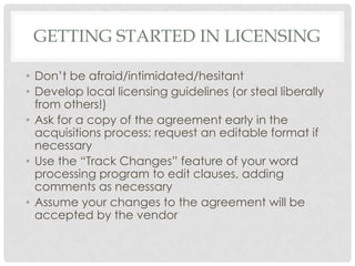 Fundamentals of e-resource licensing | PPTX