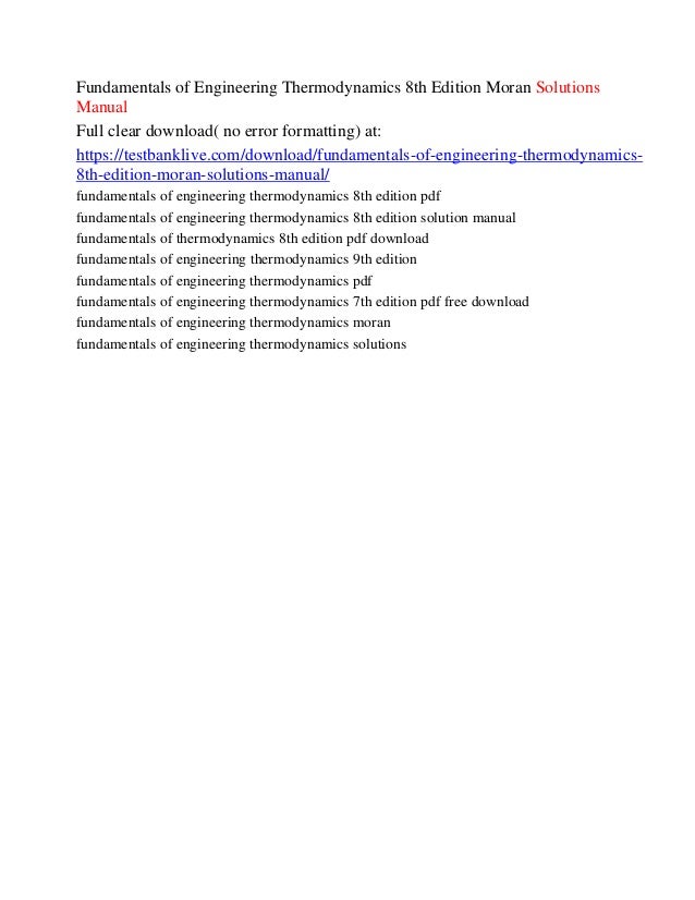 Fundamentals Of Thermodynamics 8th Edition blogger.com - Free Download fundamentals of thermodynamics 8th edition pdf download