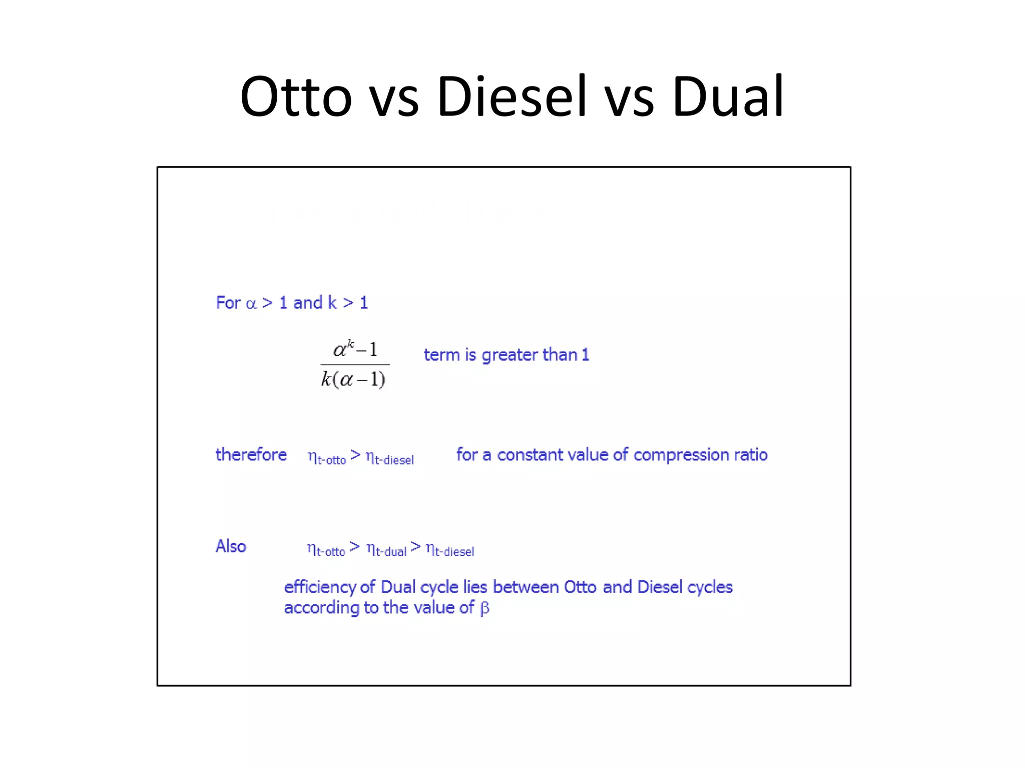 Otto vs Diesel vs Dual
 