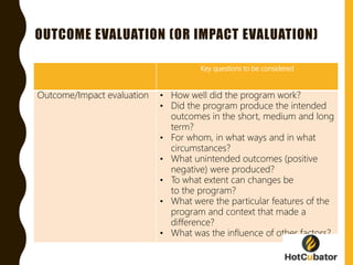 Outcome Question Fundamentals of Program Evaluation | PPTX