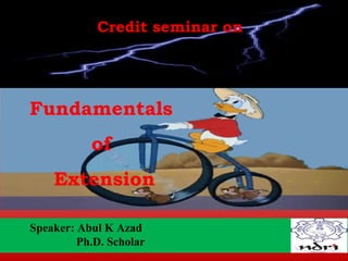 Speaker: Abul K Azad
Ph.D. Scholar
Credit seminar on
Fundamentals
of
Extension
 