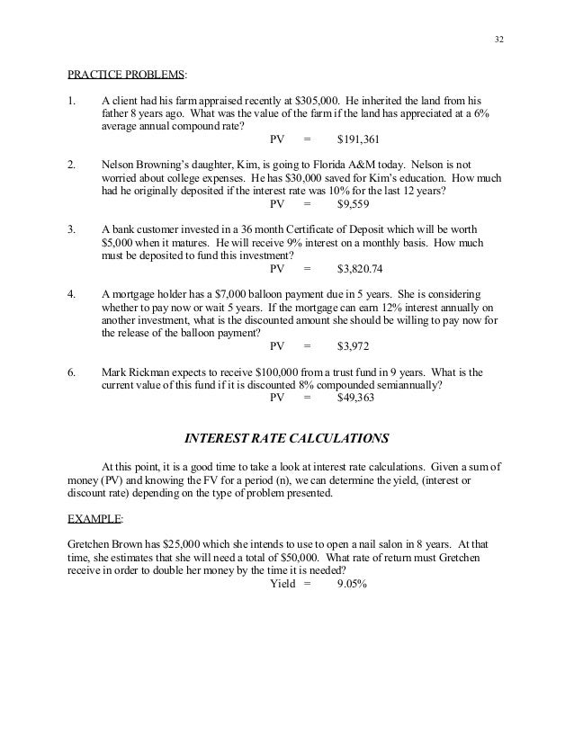 Worksheets Word Problems Of Compound Interest Viii fundamentalsoffinancialplanning 32