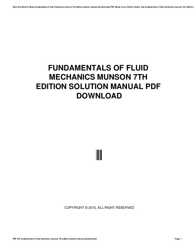 fundamentals of fluid mechanics munson 7th edition solution fundamentals of fluid mechanics 7th edition solution manual pdf