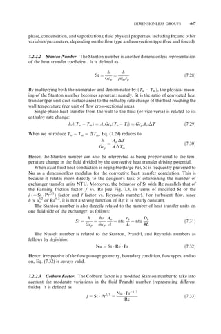 dx 
Ch dx 
∂Th 
( dx) 
L 
∂τh 
L 
dqh = hh (Th – Tw) 
regenerator in this section. That means that we will consider the heat transfer surface 
area, flow rates, and so on, associated with all matrices of a fixed-matrix regenerator. 
Hot Period: Fluid. The differential fluid and matrix elements of the hot-gas flow period 
are shown in Fig. 5.2 with the associated energy transfer terms at a given instant of 
time. In Fig. 5.2a, during its flow through the elemental passage, the hot gas transfers 
heat to the wall by convection, resulting in a reduction in its outlet enthalpy and 
internal thermal energy storage. Applying the energy balance, the first law of thermo-dynamics, 
to this elemental passage, we get 
ChTh 
 Ch 
 
Th 
þ @Th 
@x 
dx 
 
 hh 
Ah dx 
L 
ðTh 
 Tw;h 
Þ ¼  Ch 
dx 
L 
@Th 
@h 
ð5:13Þ 
Substituting the value of  Ch from Eq. (5.1) into this equation and simplifying, we get 
@Th 
@h 
þ L 
d;h 
@Th 
@x 
¼ ðhAÞ 
h 
Chd;h 
  ð5:14Þ 
Tw;h 
 Th 
Hot Period: Matrix. With zero longitudinal and infinite transverse wall heat conduc-tion, 
the heat transferred from the hot fluid to the matrix wall is stored in the wall in the 
form of an increase in wall enthalpy. An energy balance on the matrix wall elemental 
passage is (see Fig. 5.2b) 
 @Tw;h 
 Cr;h 
dx 
L 
@h 
¼ hh 
Ahdx 
L 
  ð5:15Þy 
Th 
 Tw;h 
314 THERMAL DESIGN THEORY FOR REGENERATORS 
∂Th 
∂x (T h ) ( ) 
dx 
dx 
(a) (b) 
∂Tw 
∂τh 
ChTh Cr,h Ch + 
(A hd x) 
L 
Ahdx 
L 
dqh = hh (Th – Tw) 
δw/2 
FIGURE 5.2 Energy rate terms associated with the elemental passage dx (a) of fluid, and (b) of 
matrix at a given instant of time during the hot-gas flow period (From Shah, 1981). 
{ This equation is accurate for a fixed-matrix wall. For a rotary regenerator, the temperature time derivative 
ð@Tw;h=@h 
Þ may be interpreted as a substantial derivative (i.e., a material derivative), DTw;h=Dh. This is because 
a fixed reference frame is used and the wall temperature appears to be a function of both time and angular 
coordinate, which are not independent variables. Consequently, Eq. (5.15) can be represented accurately as 
follows for a rotary regenerator matrix: 
 
 Cr;h 
dx 
L 
 DTw;h 
Dh 
¼ hh 
Ah dx 
L 
ðTh 
 Tw;h 
Þ ð5:16Þ 
Because the angular velocity is constant, Eq. (5.16) reverts to Eq. (5.15). 
 