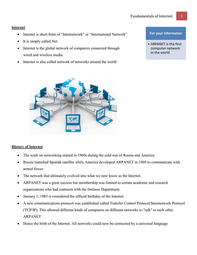 Fundamentals of internet | PDF