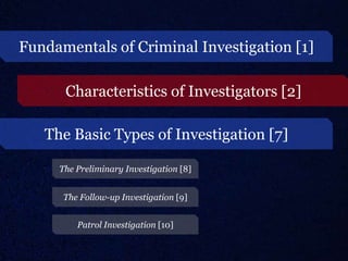Fundamentals of investigation | PPTX