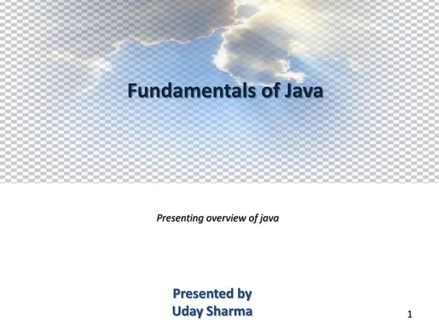Fundamentals of java --- version 2 | PPT