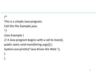 Fundamentals of java --- version 2 | PPT