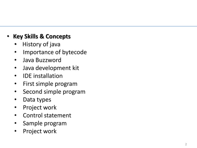 Fundamentals of java --- version 2 | PPT