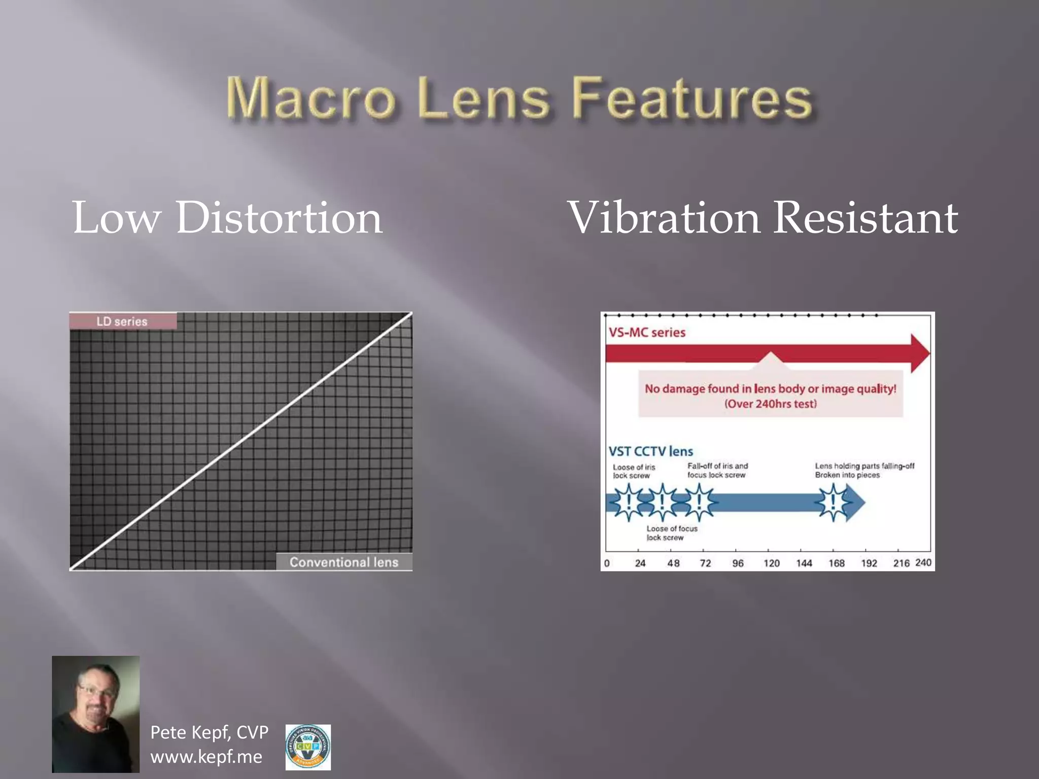 Pete Kepf, CVP
www.kepf.me
Vibration ResistantLow Distortion
 