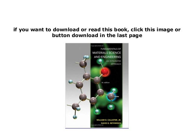 Fundamentals Of Materials Science And Engineering An Integrated Approach Pdf