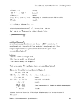 SECTION 1.7 Interval Notation and Linear Inequalities

Additional Example 7:

Solution:

MATH 1300 Fundamentals of Mathematics

93

 