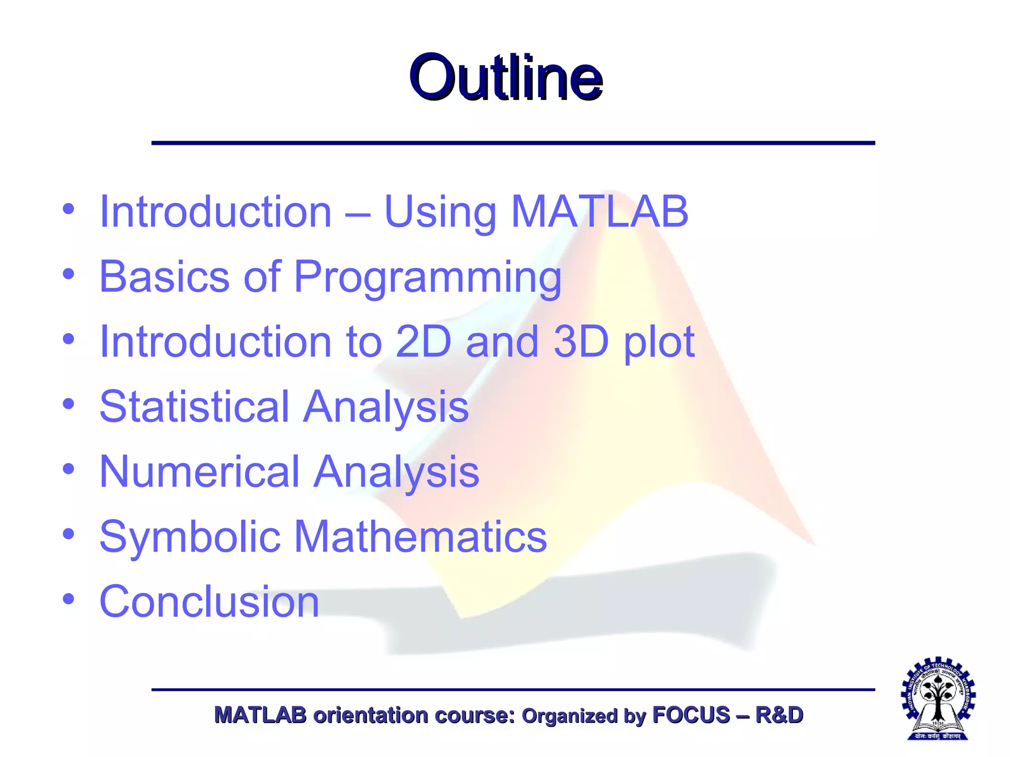 Fundamentals of matlab | PPT
