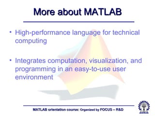 Fundamentals of matlab | PPT