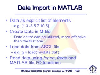 Fundamentals of matlab | PPT