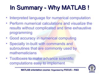 Fundamentals of matlab | PPT