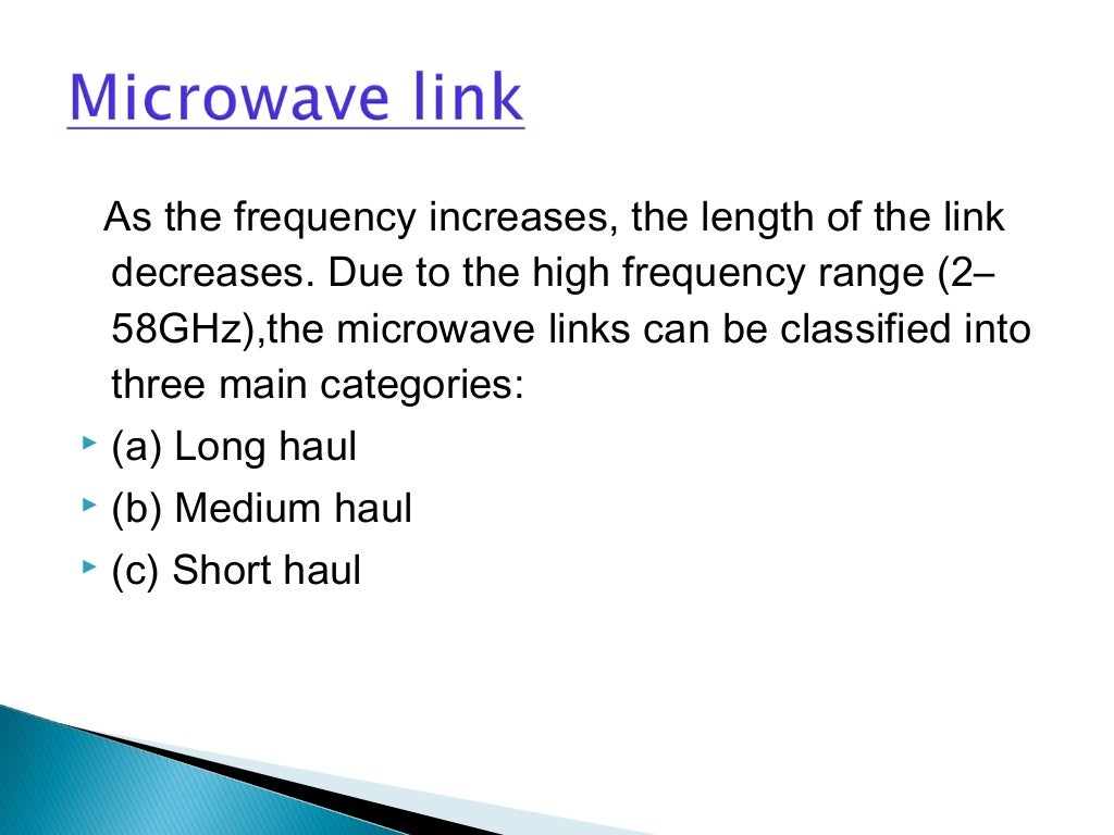 Fundamentals of microwave link design