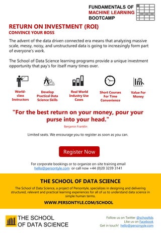 Fundamentals of Machine Learning Bootcamp - 24 Nov London | PDF