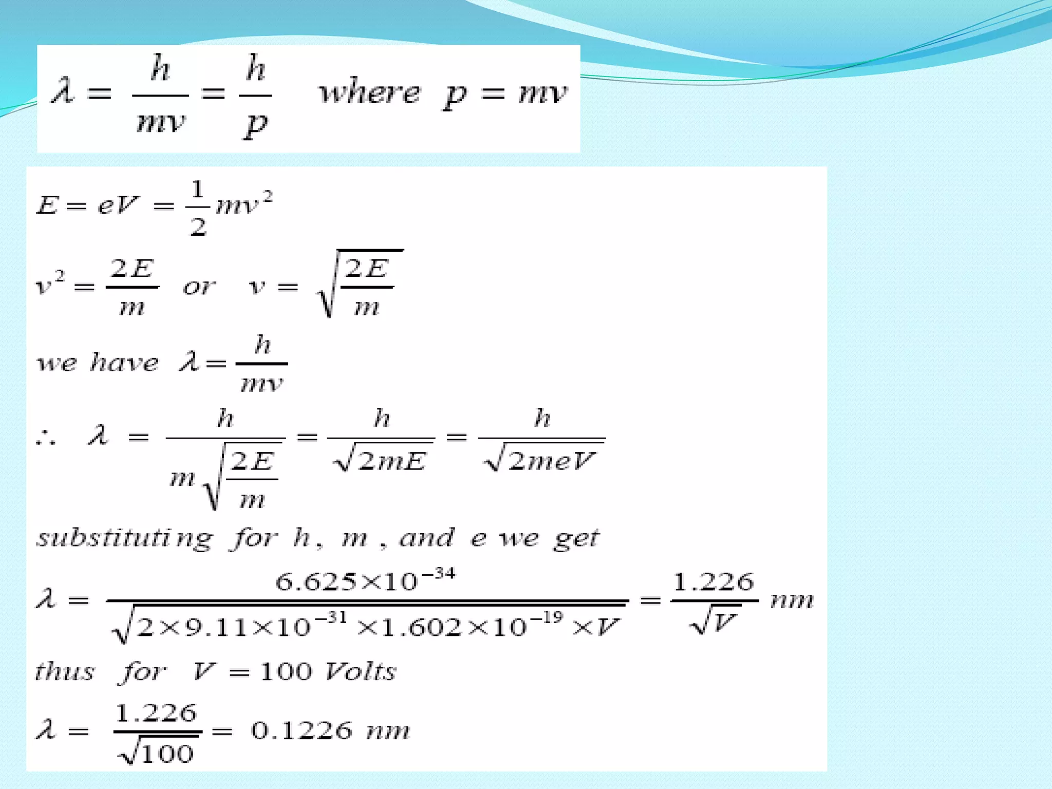 Fundamentals of modern physics, the de-Broglie hypothesis