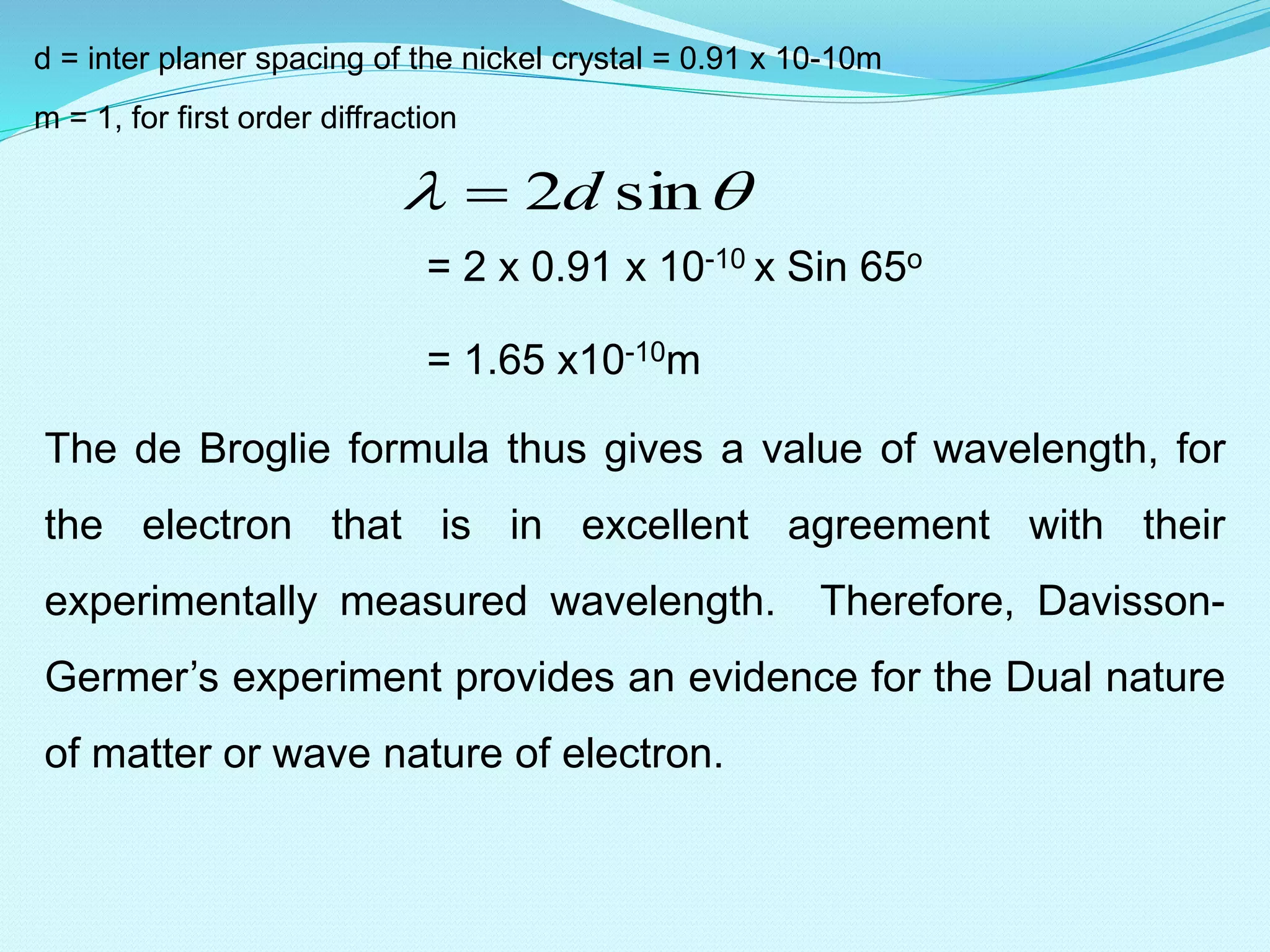 Fundamentals of modern physics, the de-Broglie hypothesis