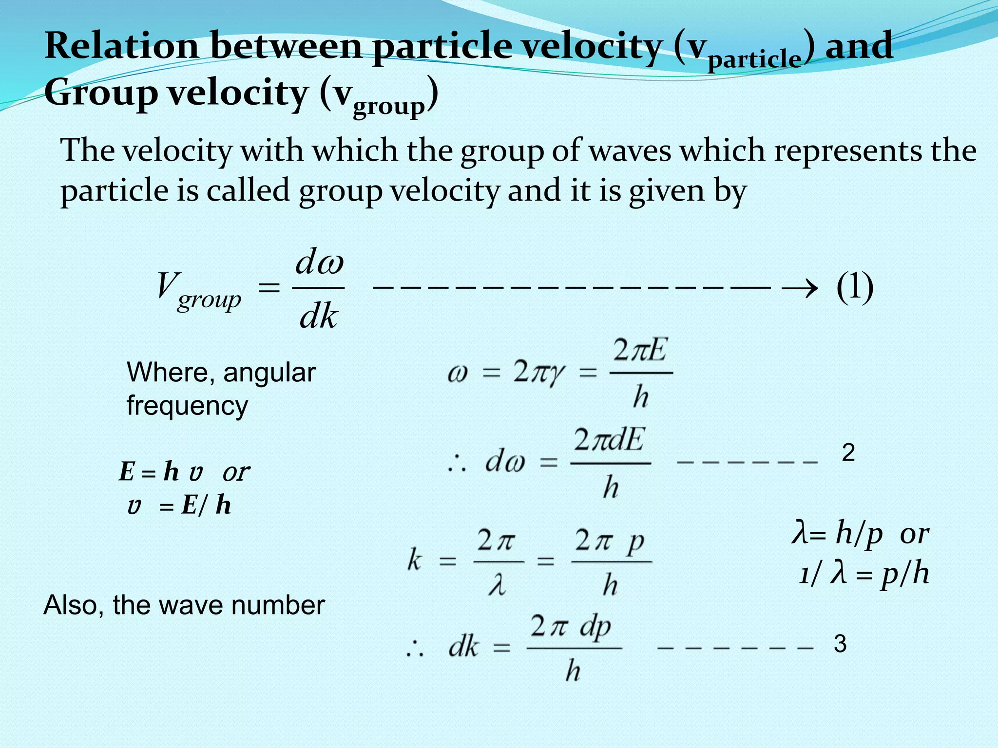 Fundamentals of modern physics, the de-Broglie hypothesis