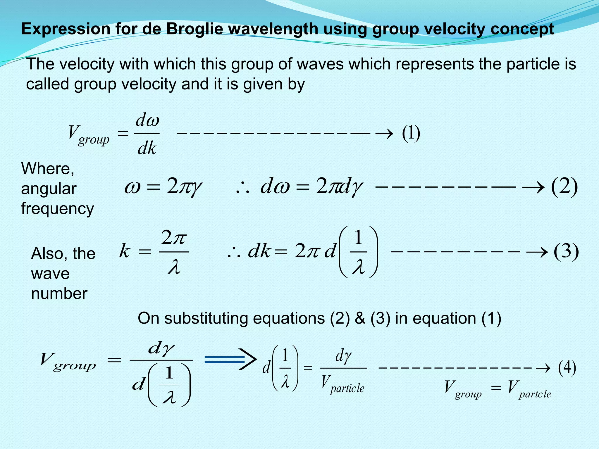 Fundamentals of modern physics, the de-Broglie hypothesis