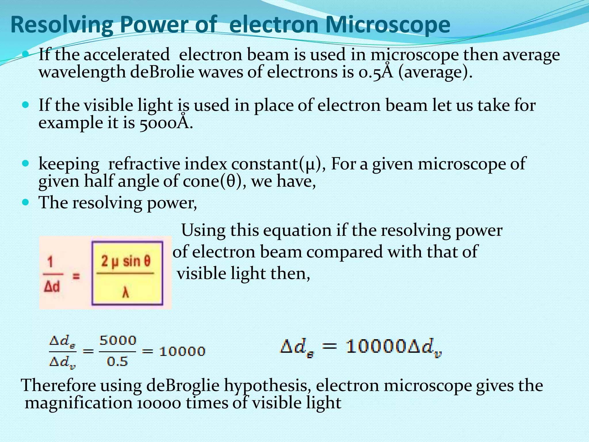 Fundamentals of modern physics, the de-Broglie hypothesis